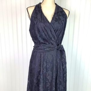 Black Lace Hi Lo Halter Dress 12